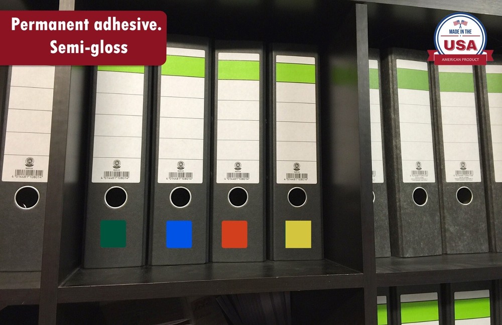 Colored Coding Stickers 1x1 Inch Square Labels in Rolls 1000 Pack