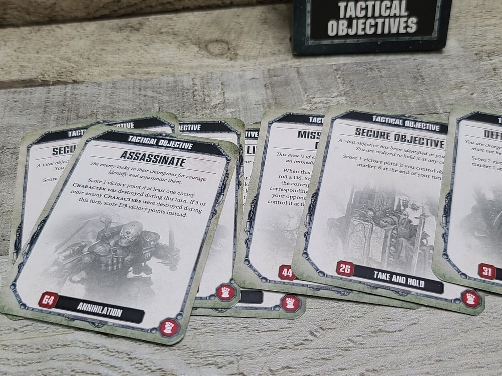 36 Warhammer Tactical Objectives Cards