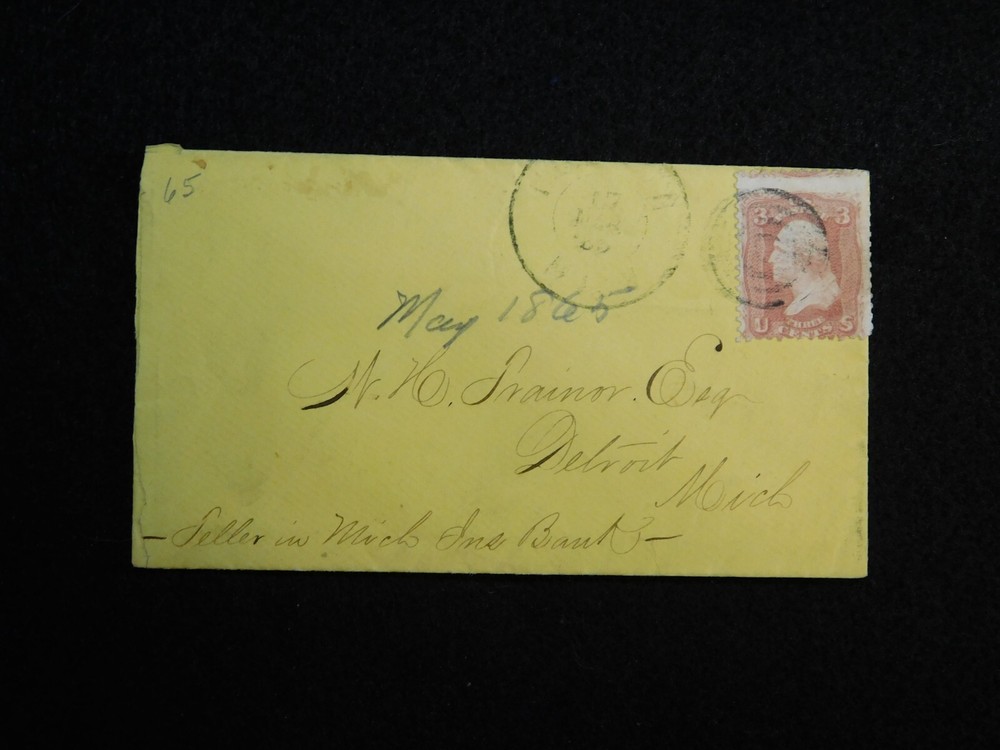 Civil War Cover -  May 1865 Detroit Michigan