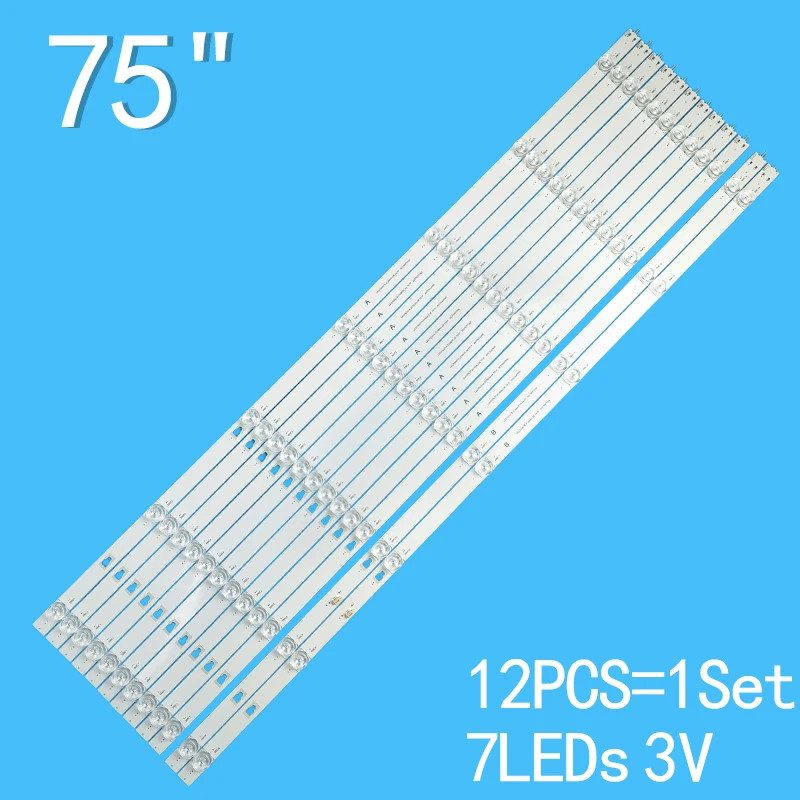 LED Backlight Strips For ONN 100044717 30375007007 30375007008 LED75D07A-ZC66AG