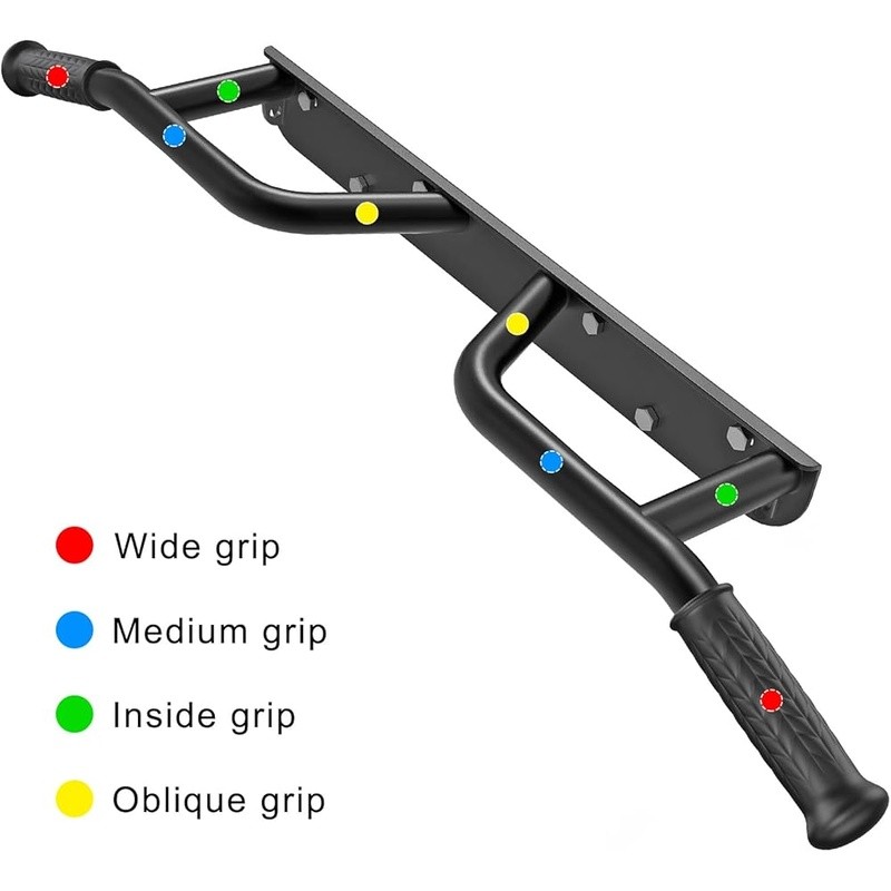 Heavy Duty Wall Mount Pull Up Bar Multi Grip Support 440lbs Easy Install New