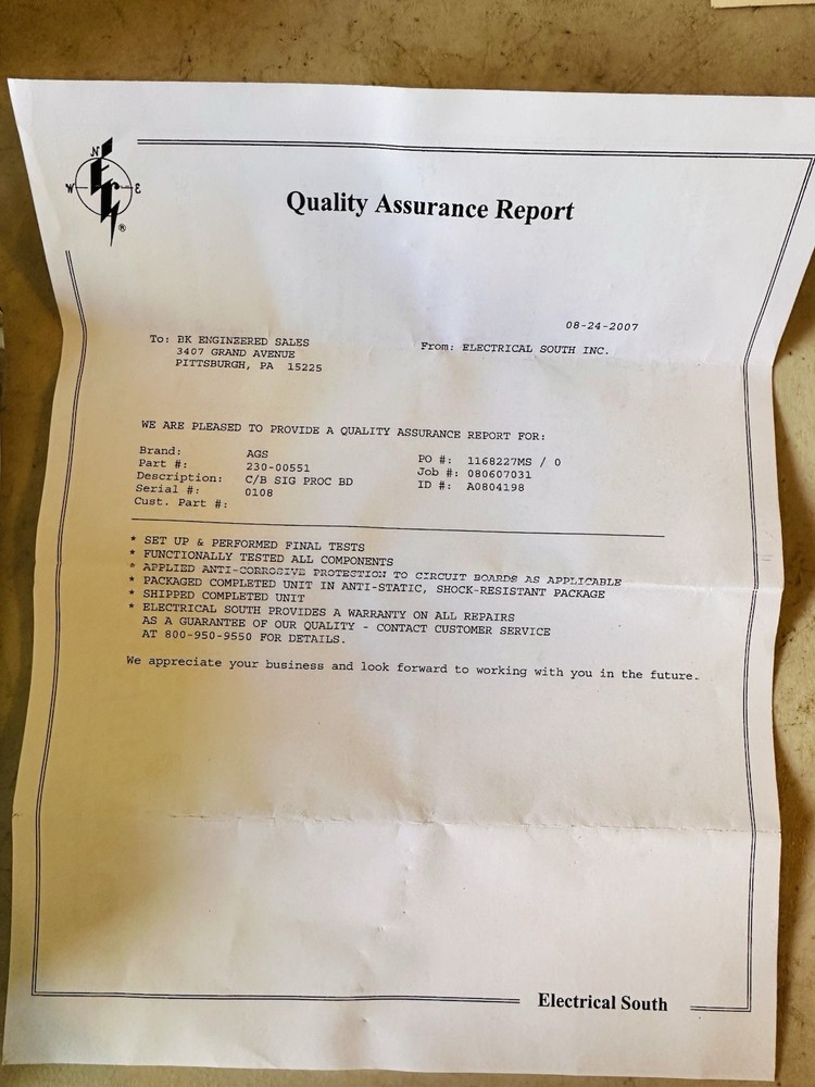 AGS Sig Processor Board 230-00551