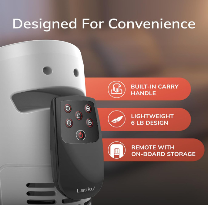 1500W Ceramic Tower Heater – Oscillating Digital Heater with Timer & Remote
