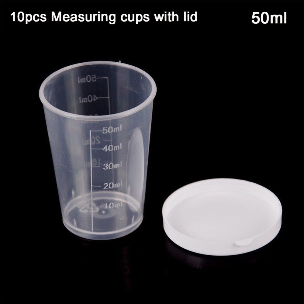 Measuring Cups Cup Transparent With White Lids Cap Container DIY Tools