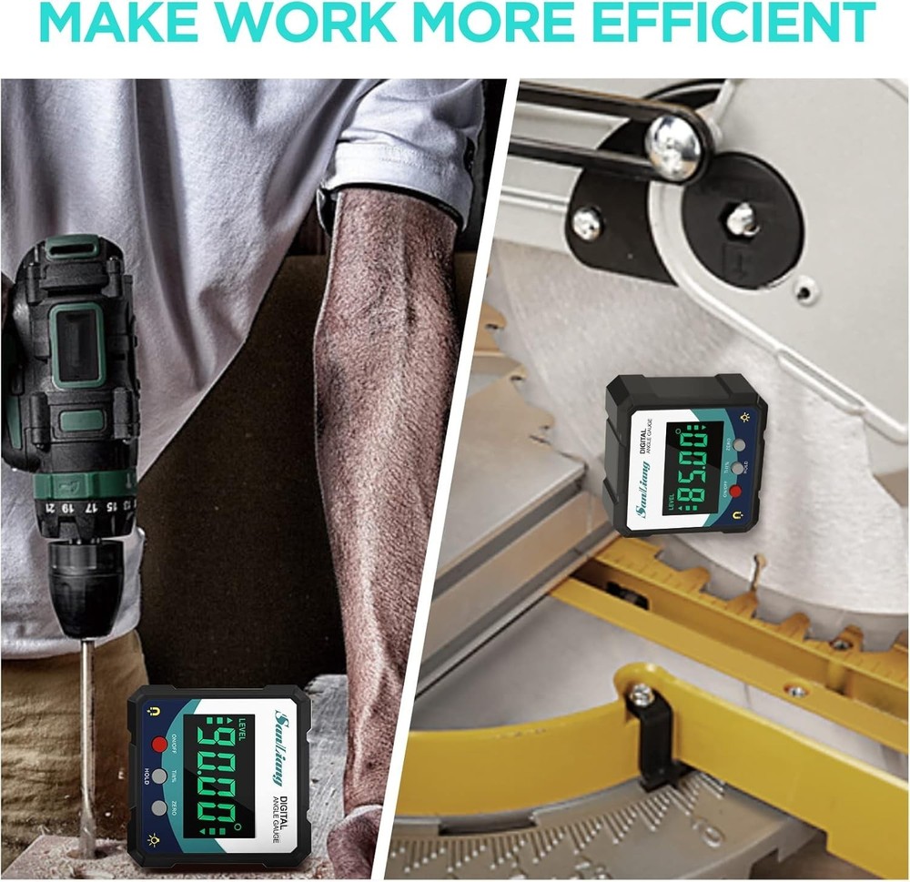 Versatile Digital Level Angle Finder with Rating for Construction Use