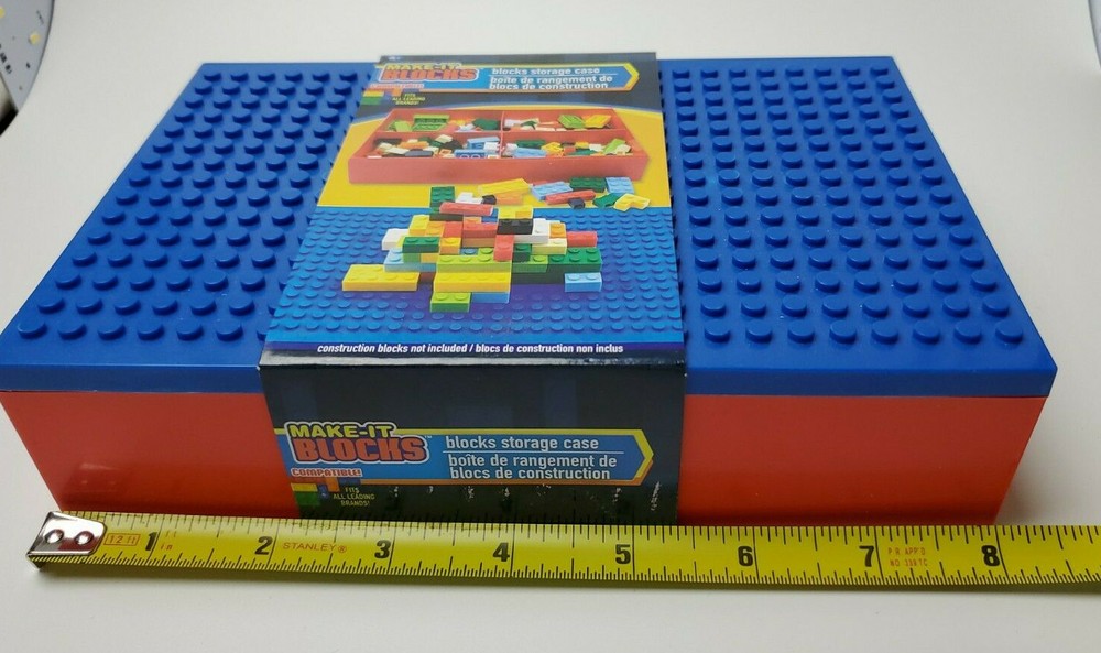 Make It Blocks Blocks Storage Case - Blue Top- Compatible Fits