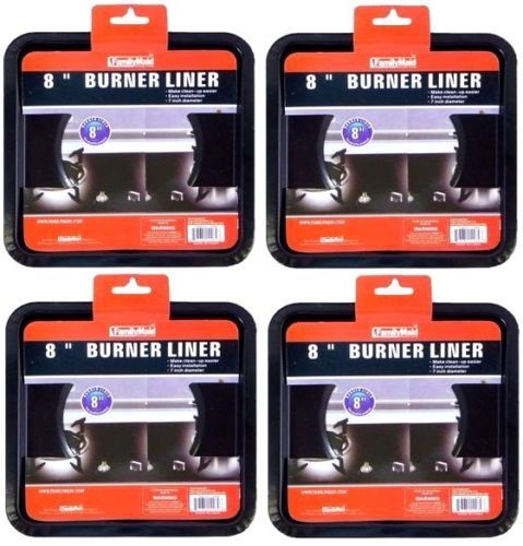 4 PC HEAVY DUTY BLACK STEEL SQUARE REUSABLE GAS BIB LINER BURNER COVERS 7.8" AF