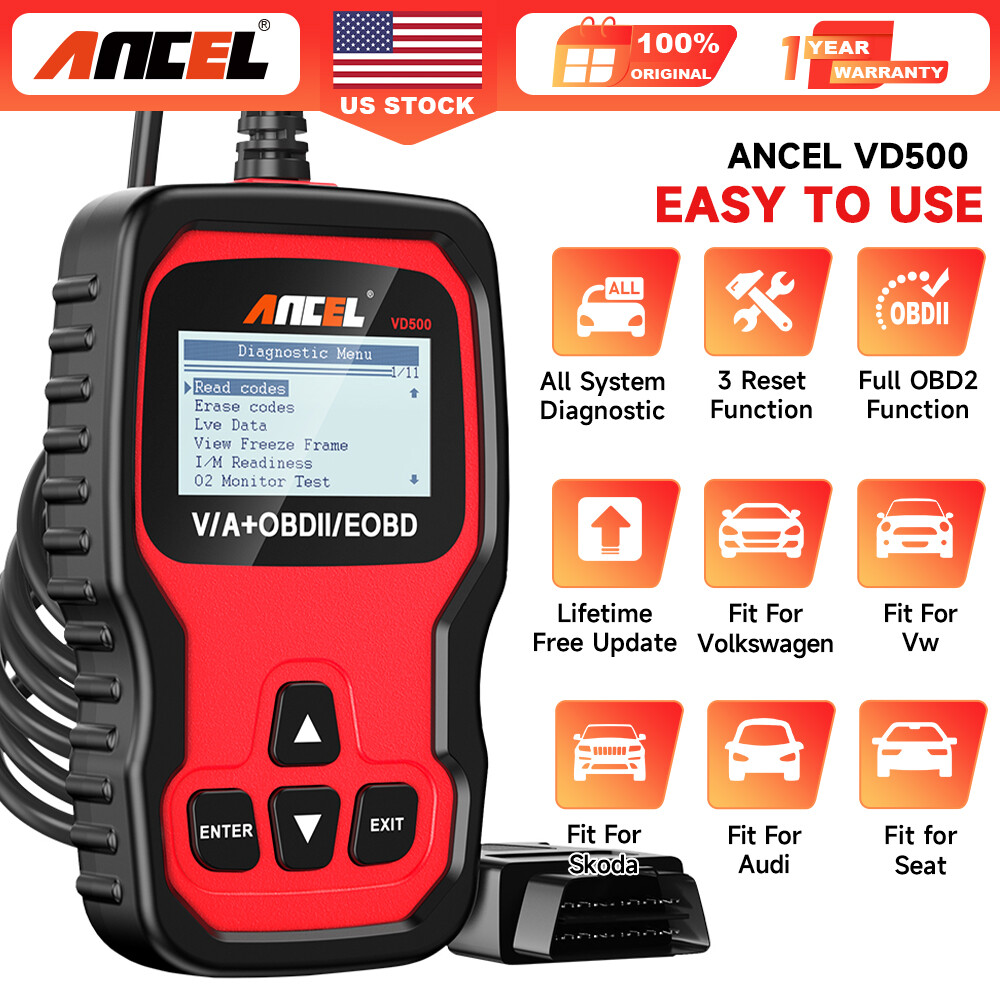ANCEL VD500-US OBD2 Scanner Code Reader Engine EPB IMMO All Systems Diagnostic