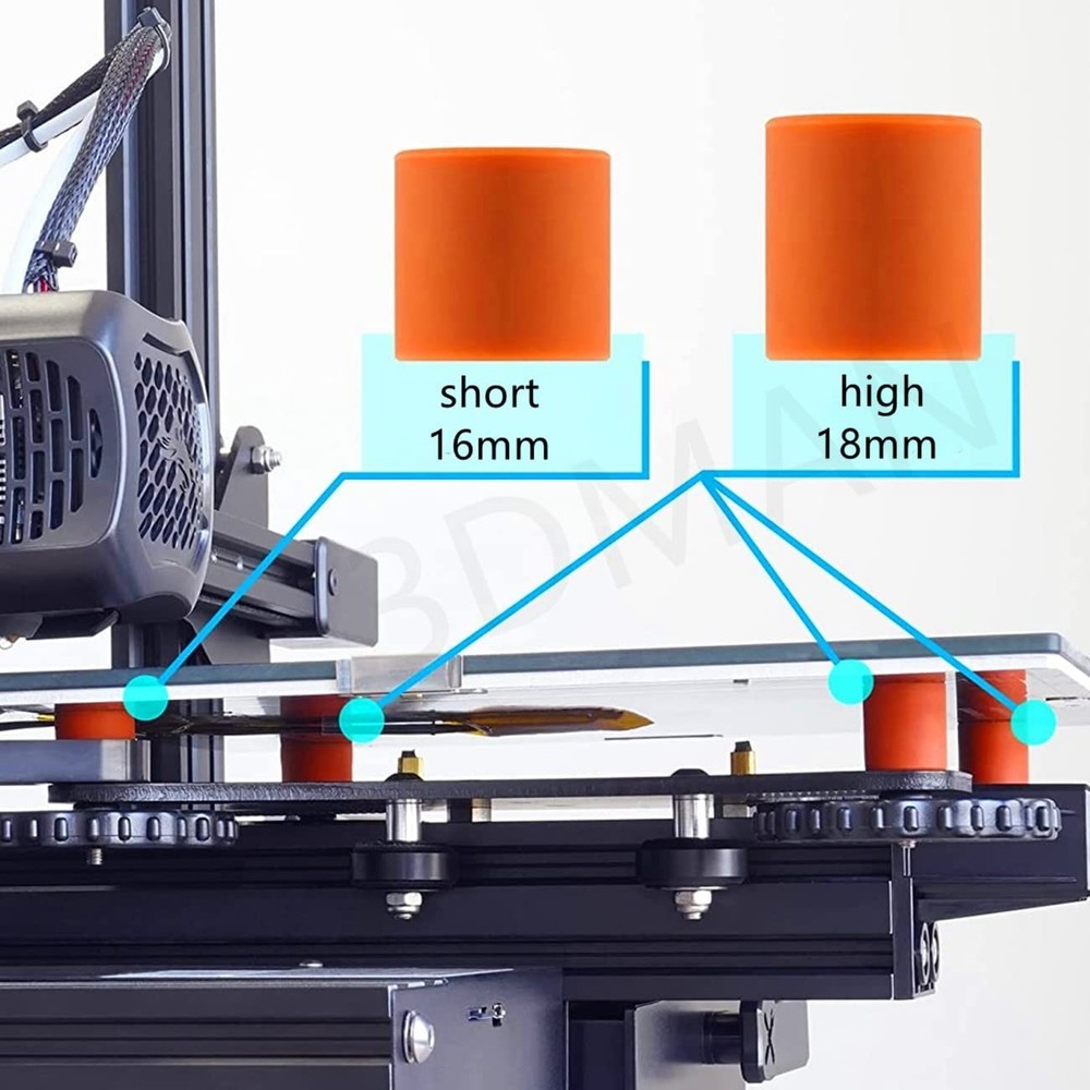 3DMAN Heatbed Silicone Leveling Column, Solid Bed Mounts 12 16PCS(18mm+12mm)