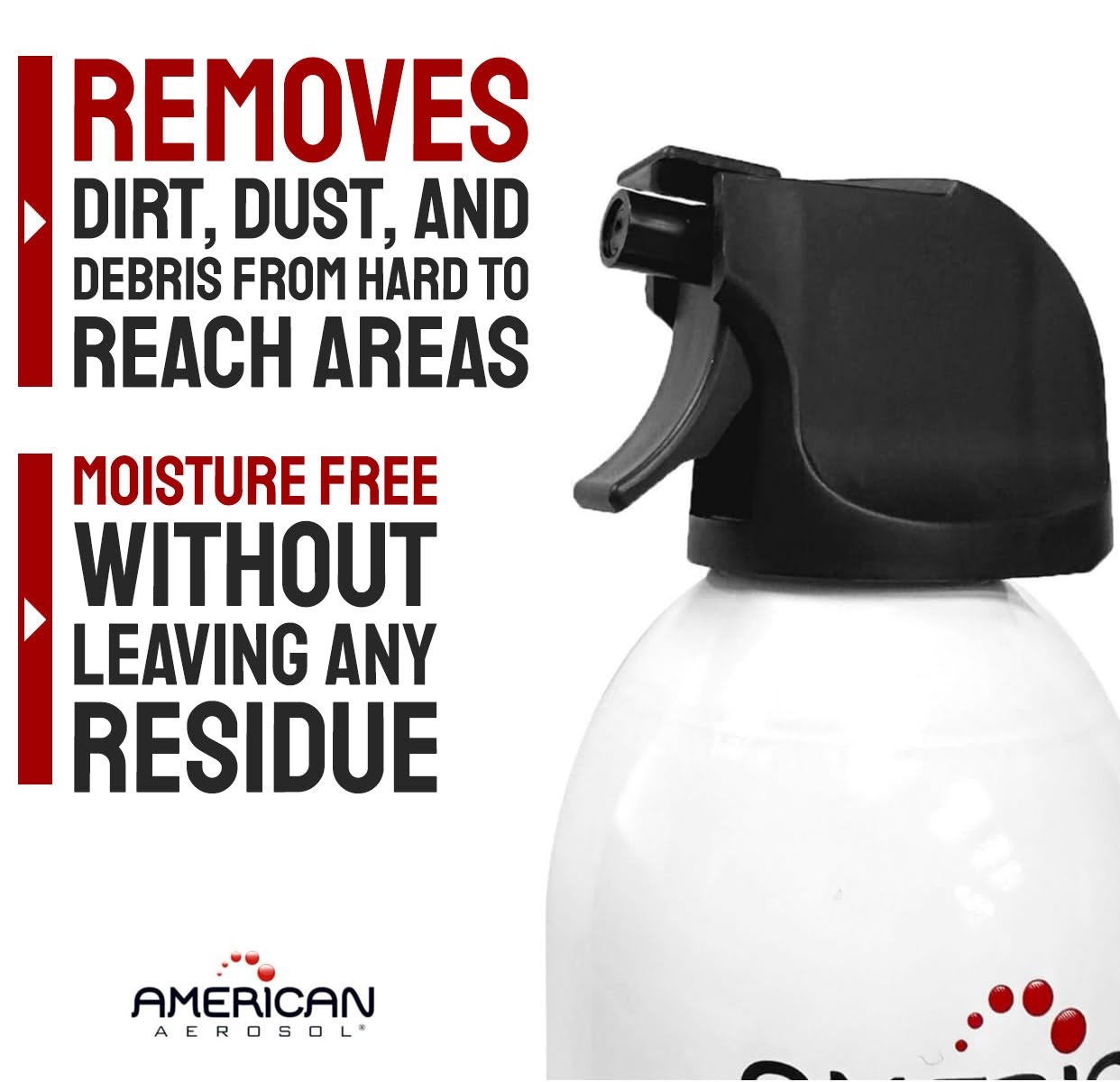 American Aerosol Compressed Gas Electronics Duster, 10 oz Cans, 2-Pack.