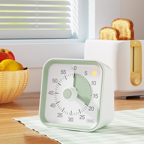 Visual Timer for Kids with Pause Function, 60 Minute Countdown Timer for White