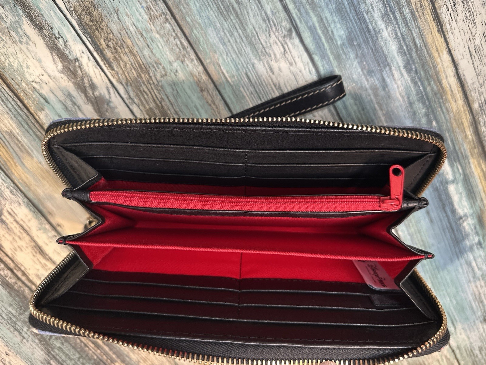 Disney Parks Dooney & Bourke Hipster Mickey & Minnie Attraction Wallet 🔥EUC