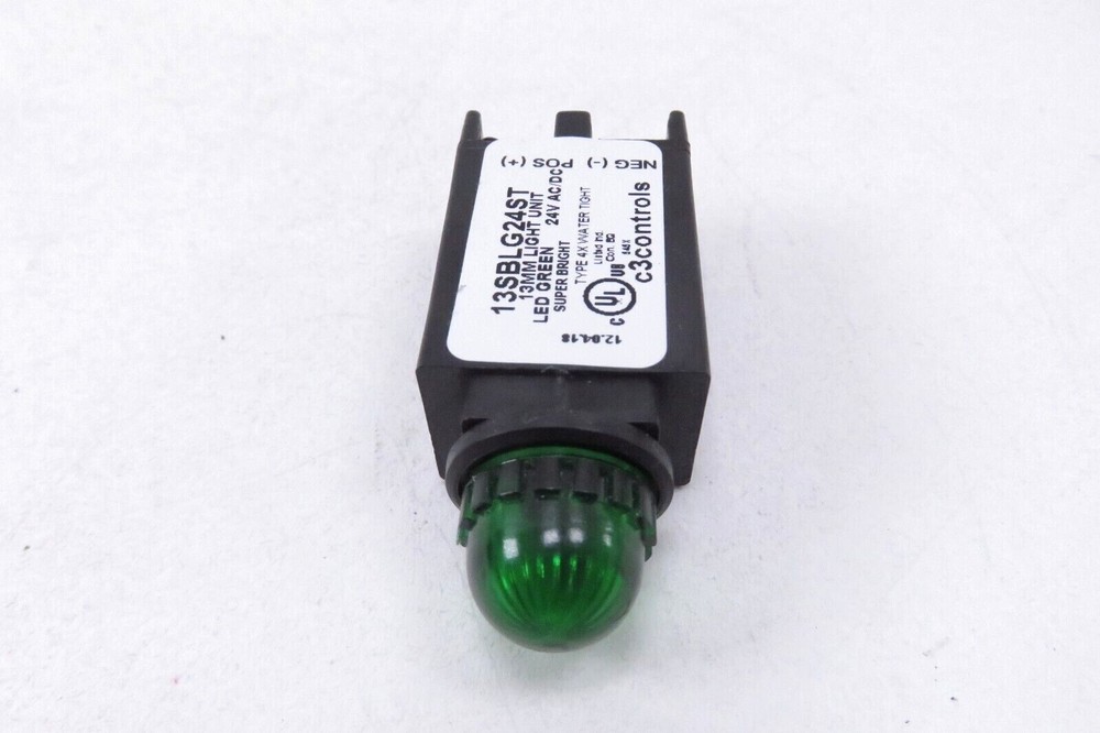 C3controls 13SBLG24ST Super Bright LED Indicator Light Green