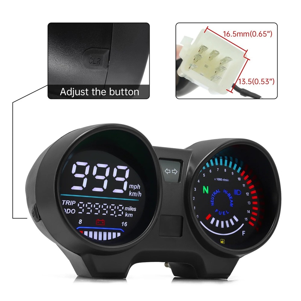 Universal Digital Meter Board For Motorcycle LCD Speedometer TachometerIndicator