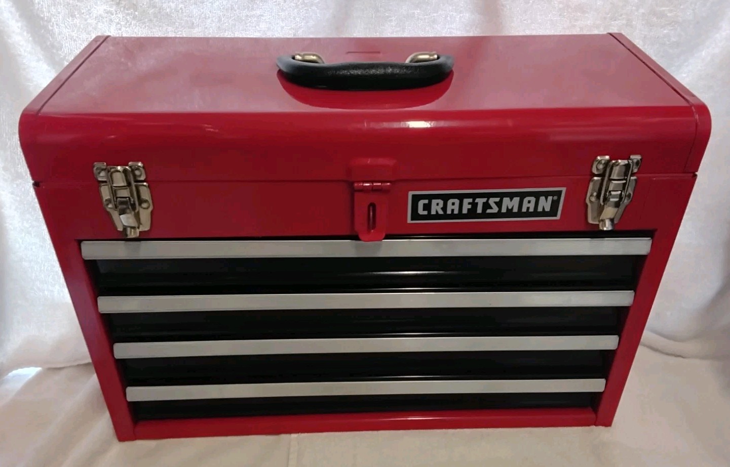 CRAFTSMAN 205PC 20-1/2"× 8-1/2"× 14" METAL 4 DRAWER LOCKABLE WITH HANDLE & TOOL