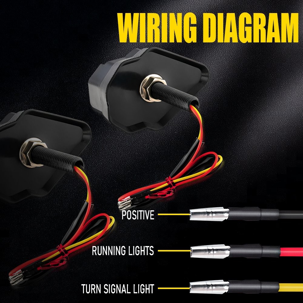 4X Sequential Motorcycle Flush Mount LED Turn Signals Blinker Light Indicator US
