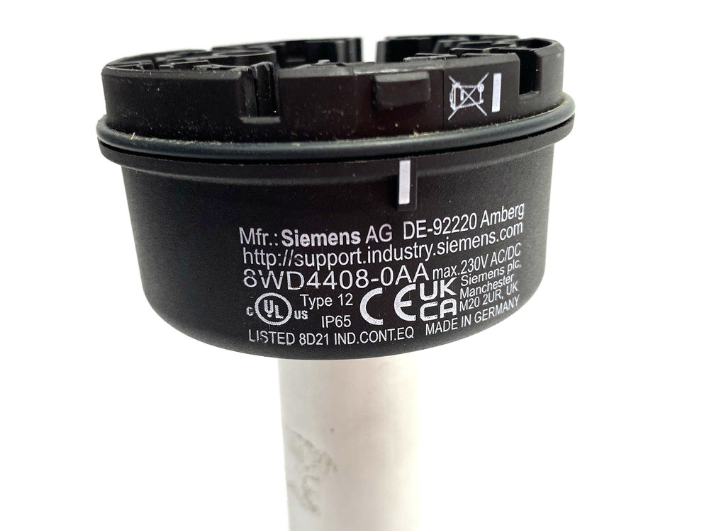 Siemens 8WD4408-0AA Stack Light Connection Element 70mm Dia. w/ 4" Pipe Mount