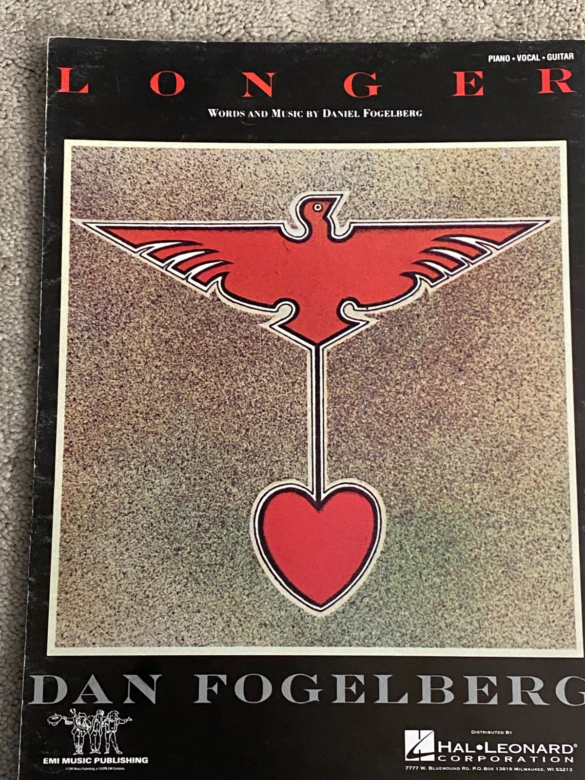 1979 LONGER Sheet Music by Dan Fogelberg  P/V/G