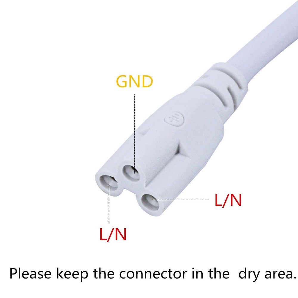 6FT 4-24 Pack, US Plug Power Cords & Extensions for T8/T5 LED Lights