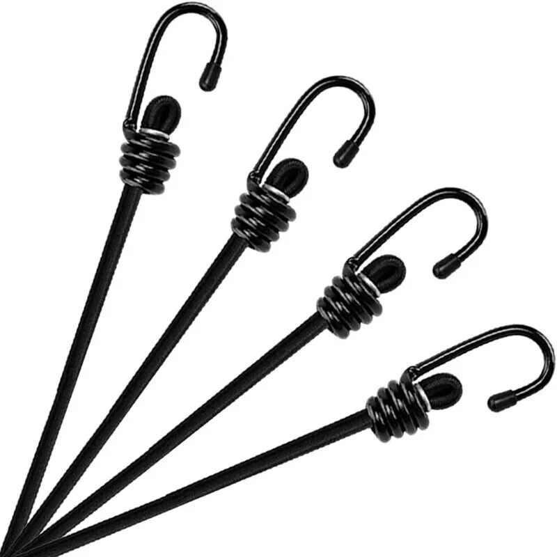 8mm HEAVY DUTY BLACK MARINE GRADE BUNGEE CORD Tarp Tie Down Strap 12-20-24-30-40