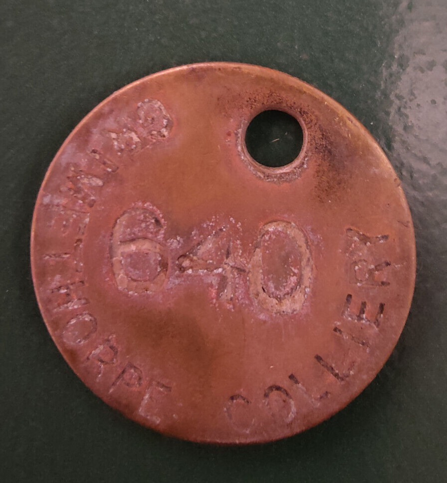 GRIMETHORPE Colliery Pit Check Tally - marked GRIMETHORPE COLLIERY 640