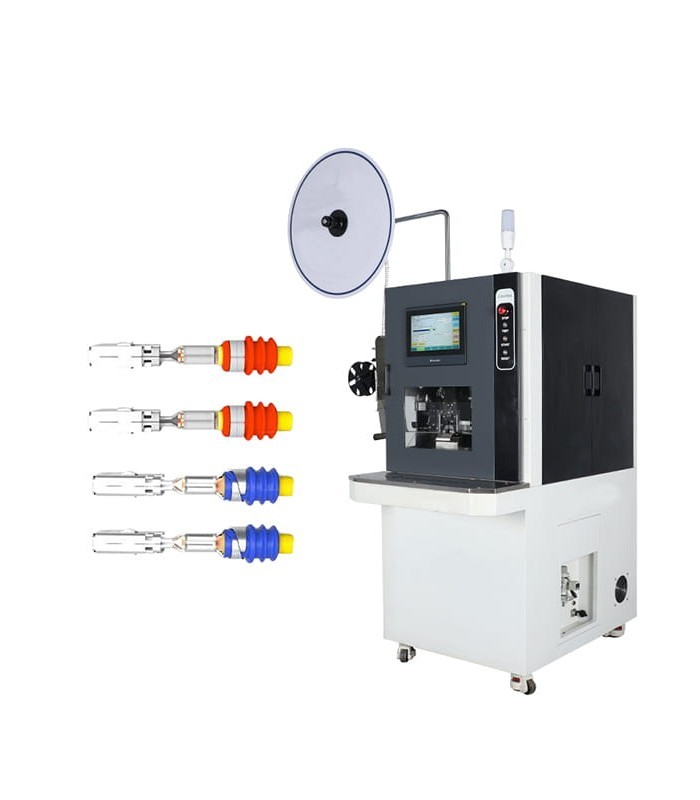 Semi-automatic crimping machine for waterproof terminals
