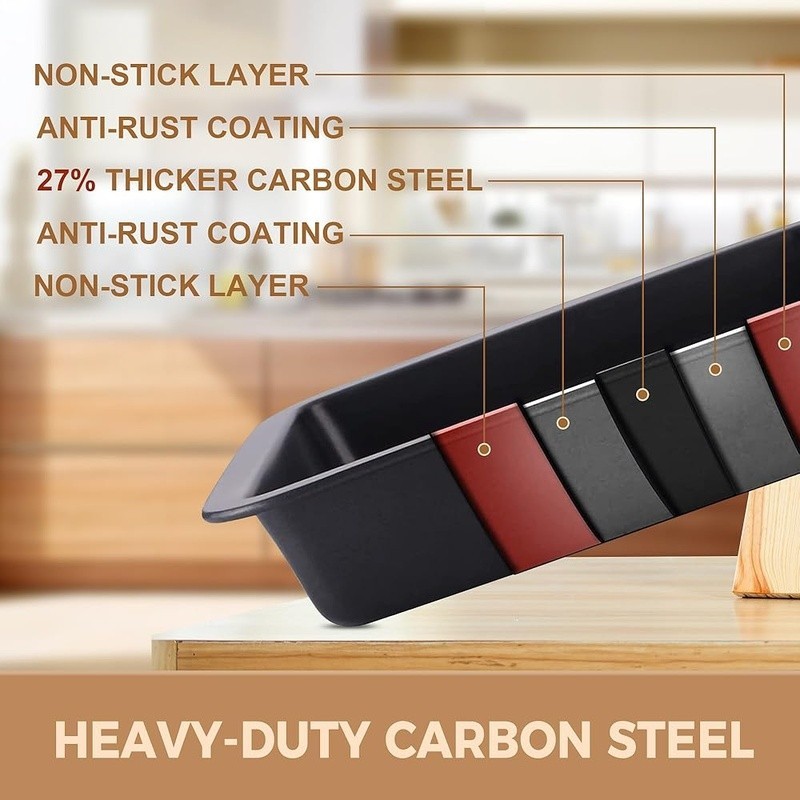 10 Piece Nonstick Baking Set Carbon Steel Bakeware Stackable Kitchen Essentials