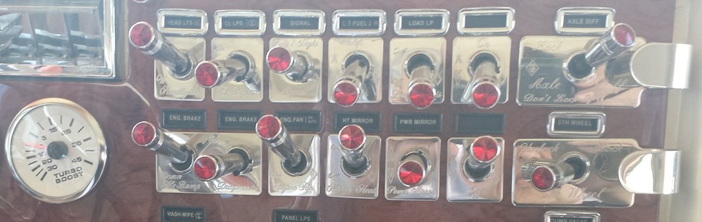 Peterbilt Short Chrome Toggle Switch Extensions - Pointed set of 20