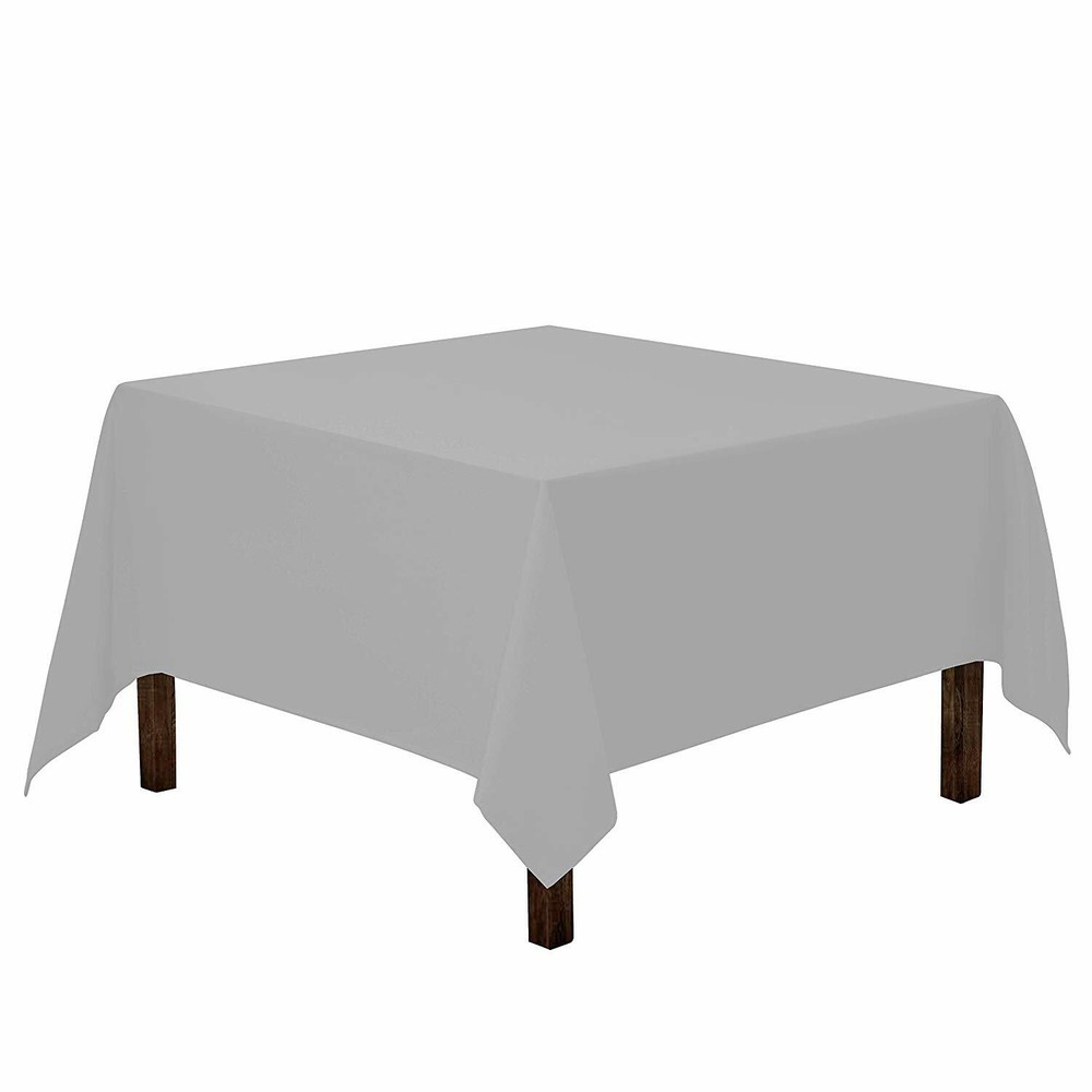 Square Polyester Tablecloth 62x62'' Wedding Banquet Polyester Table Cover 1-24pc