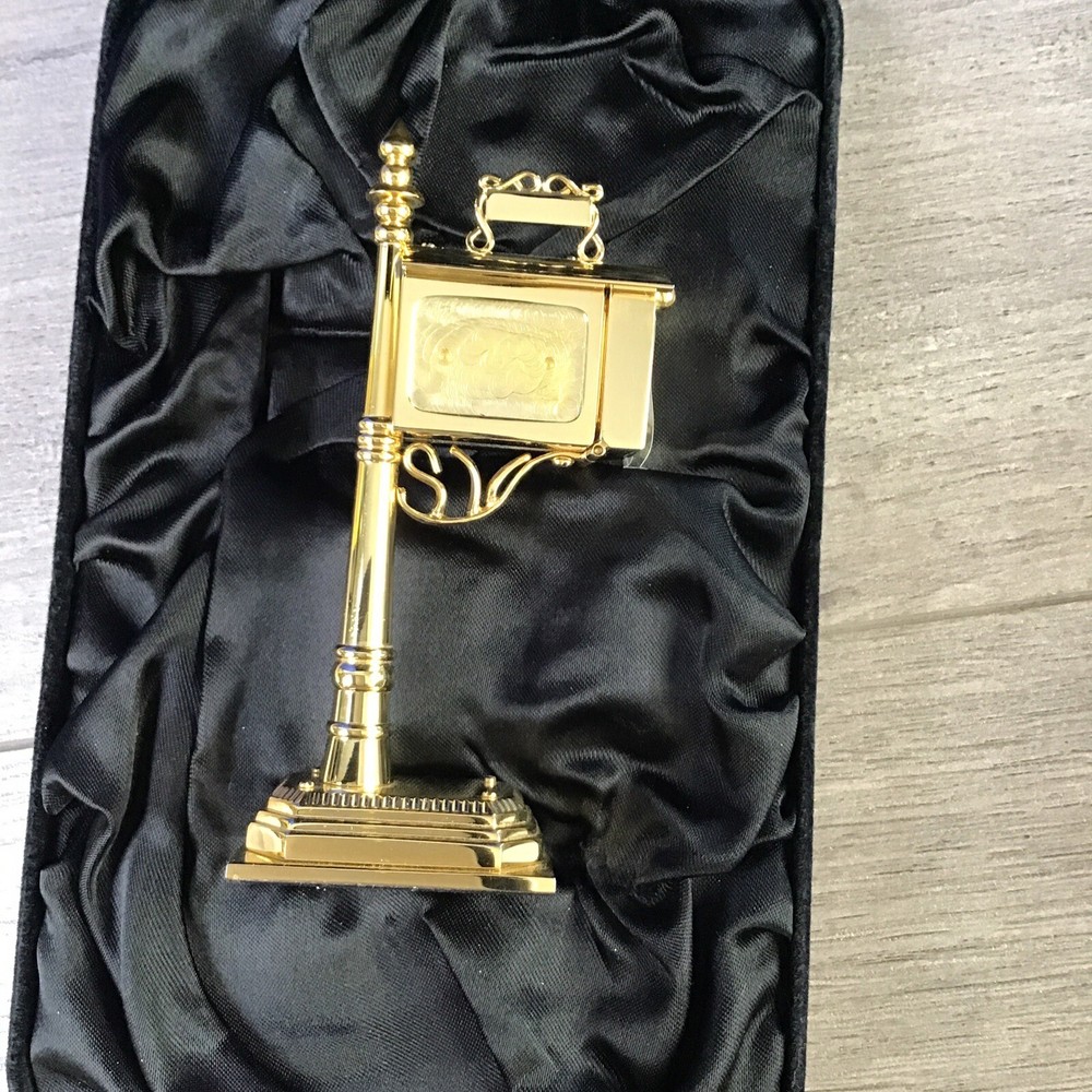 BULOVA SOLID BRASS MINI MAILBOX CLOCK B0411 4"