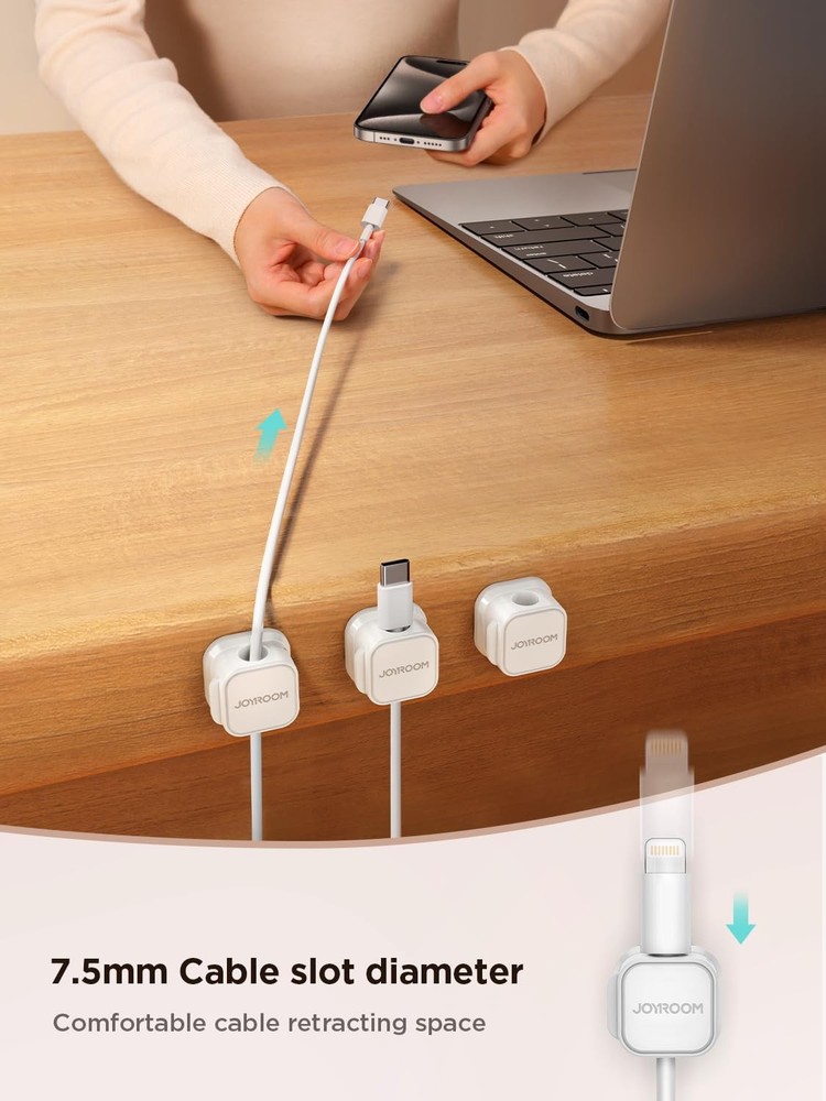 6 Pack Magnetic Cable Clips [Cable Smooth Adjustable] Cord Holder Under Desk