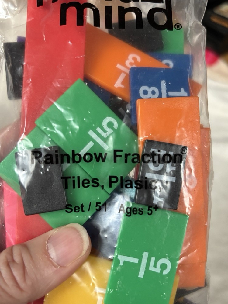 hand2mind Fraction Tiles, Plastic - 51 Pieces #4264 Teaching Manipulative