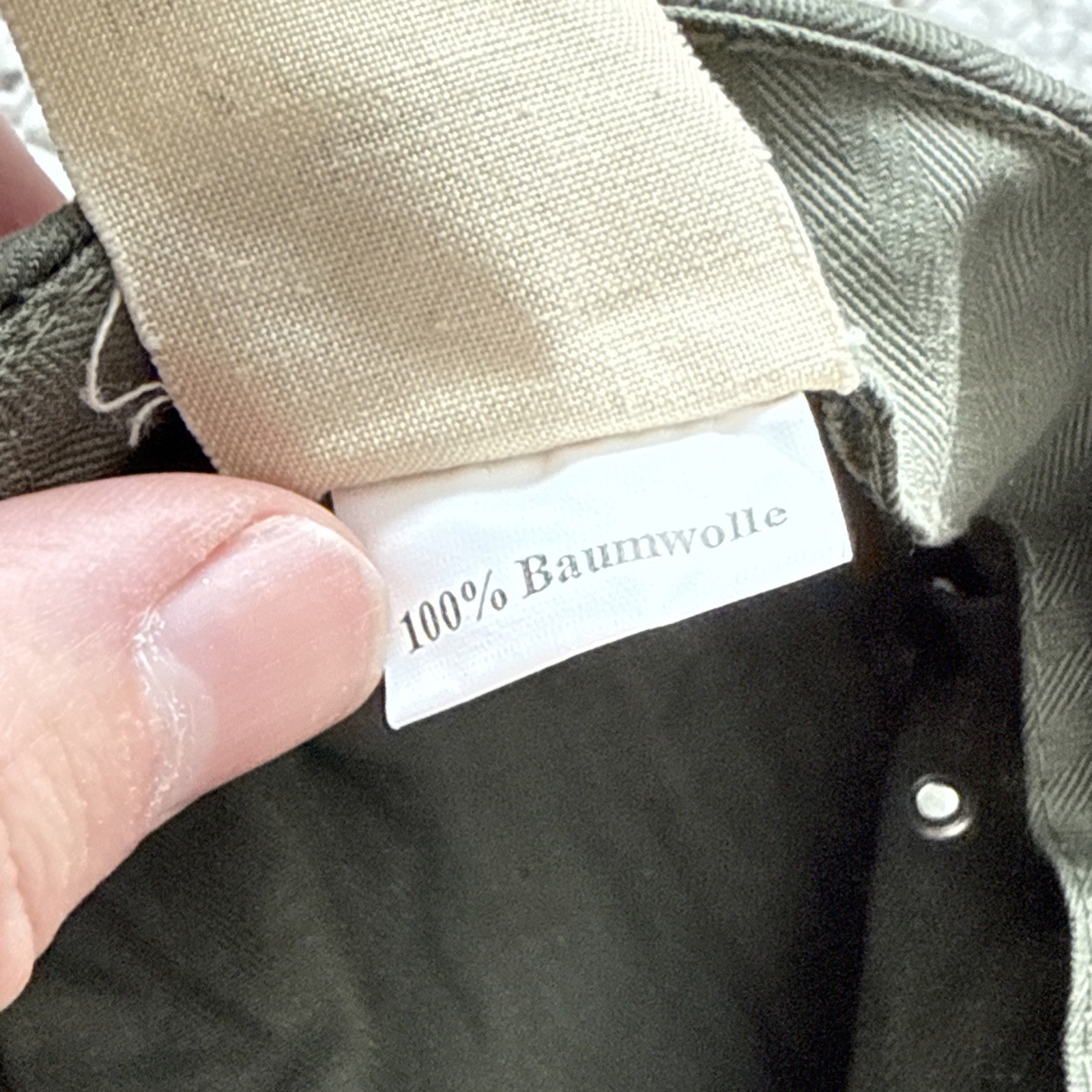 US Army HBT Fatigue Hat Cap WWII, Dated 1943, Herringbone, Size XL VTG