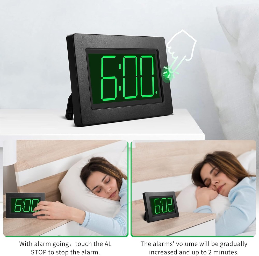 Seniors' Dimmable Alarm Clock, Battery Operated