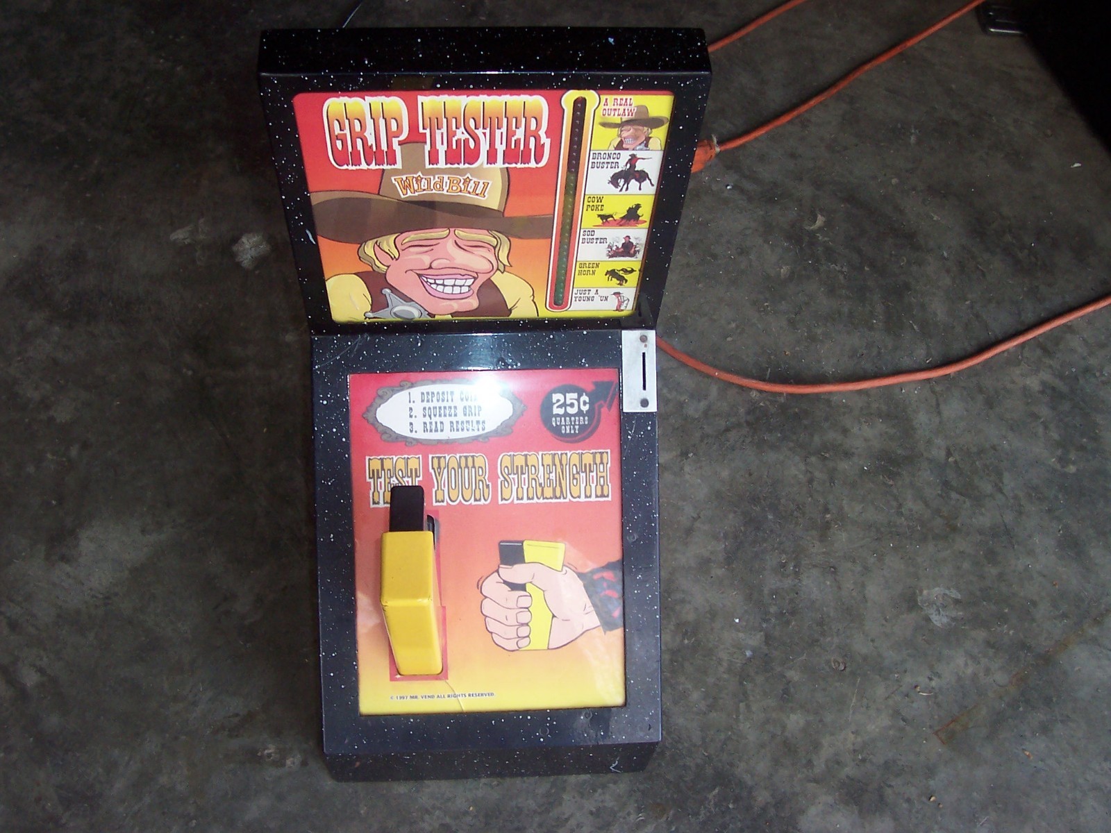 Mr Vend Talking Hand Grip Test Strength Game Arcade .25 Cent - WorksGREAT RARE!