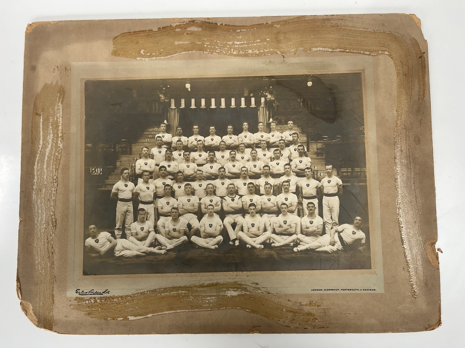 The Royal Welsh Welch Fusiliers Gymnasium Team Black & White Photograph Mounted