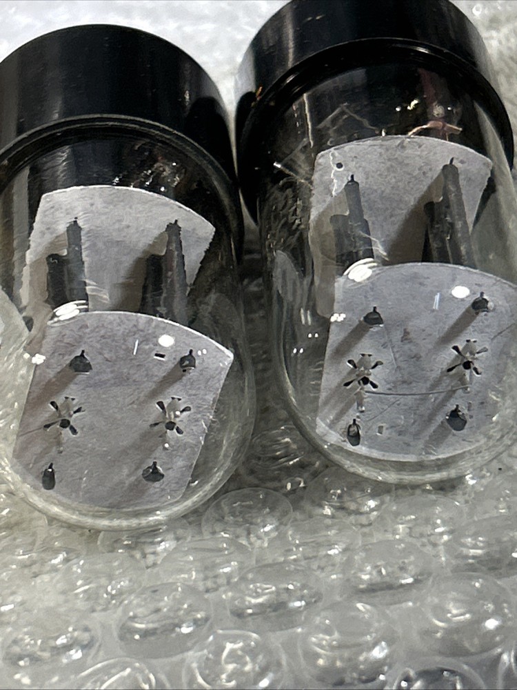 Two RCA 6SN7GTBs, Black Plates, Each Balanced , Red Letters, Tests Strong