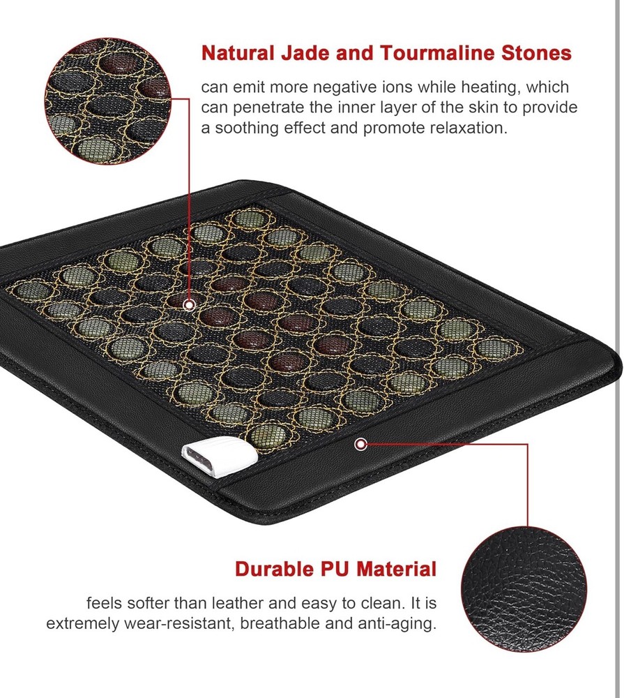 Natural Jade Infrared Heating Pad w/Smart Controller Memory Function 15" x 19"