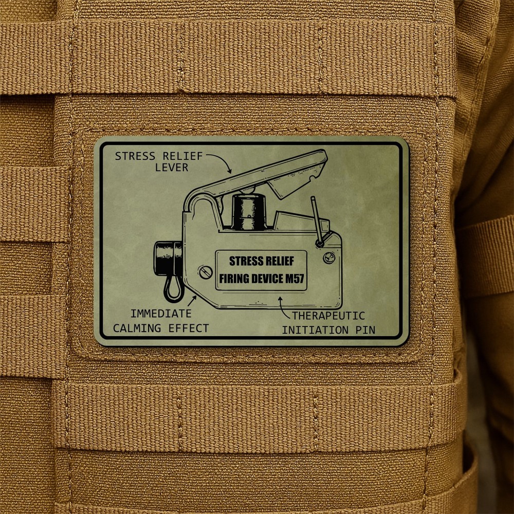 M57 Claymore Device Funny Morale Patch, 2" x 3" Hook & Loop Plate Carrier Patch