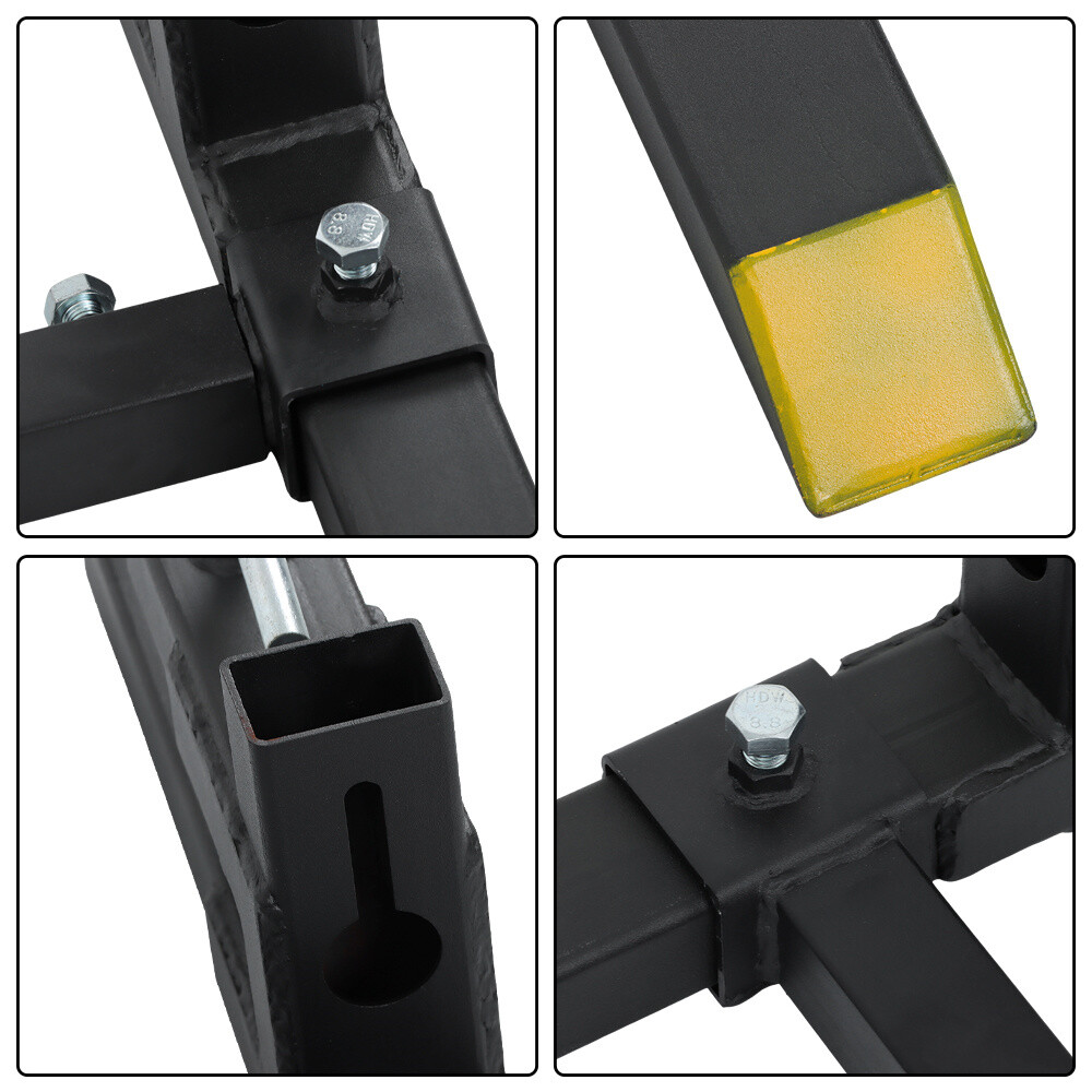 Tractor Bucket Forks 43" Clamp on Pallet Forks w/ Adjustable Stabilizer Bar