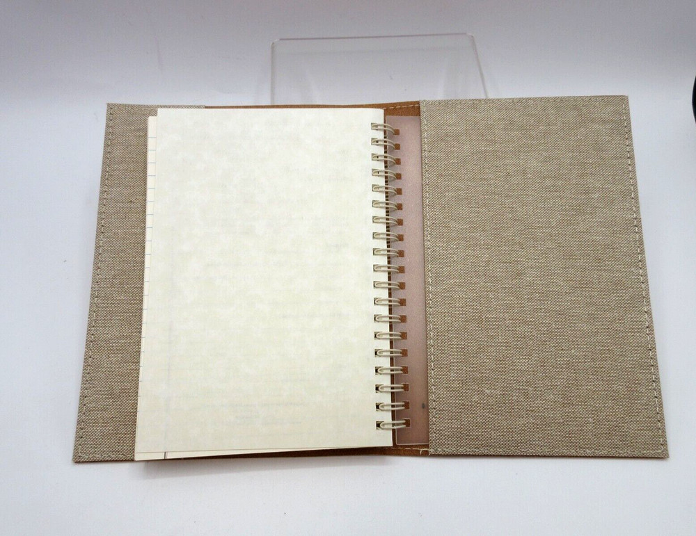 Metropolis Refillable Notebook 7" Leather Cover Spiral Insert Graphic Image Rust