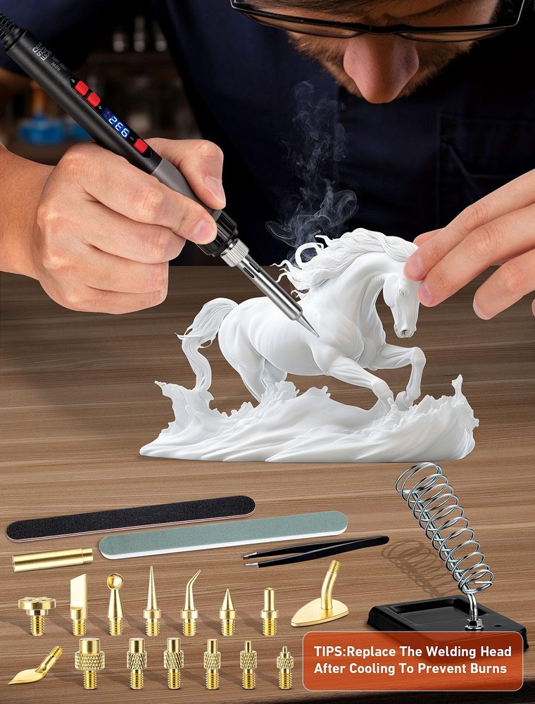 21-in-1 3D Printer Smoothing Tool Kit, 80W LCD Digital Adjustable...