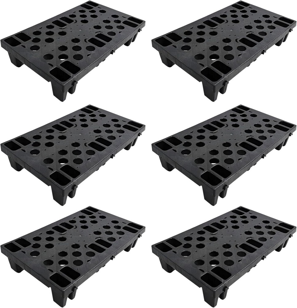 6 Pcs Moisture-proof Plastic Pallets Stackable Interlocking Storage Pallets