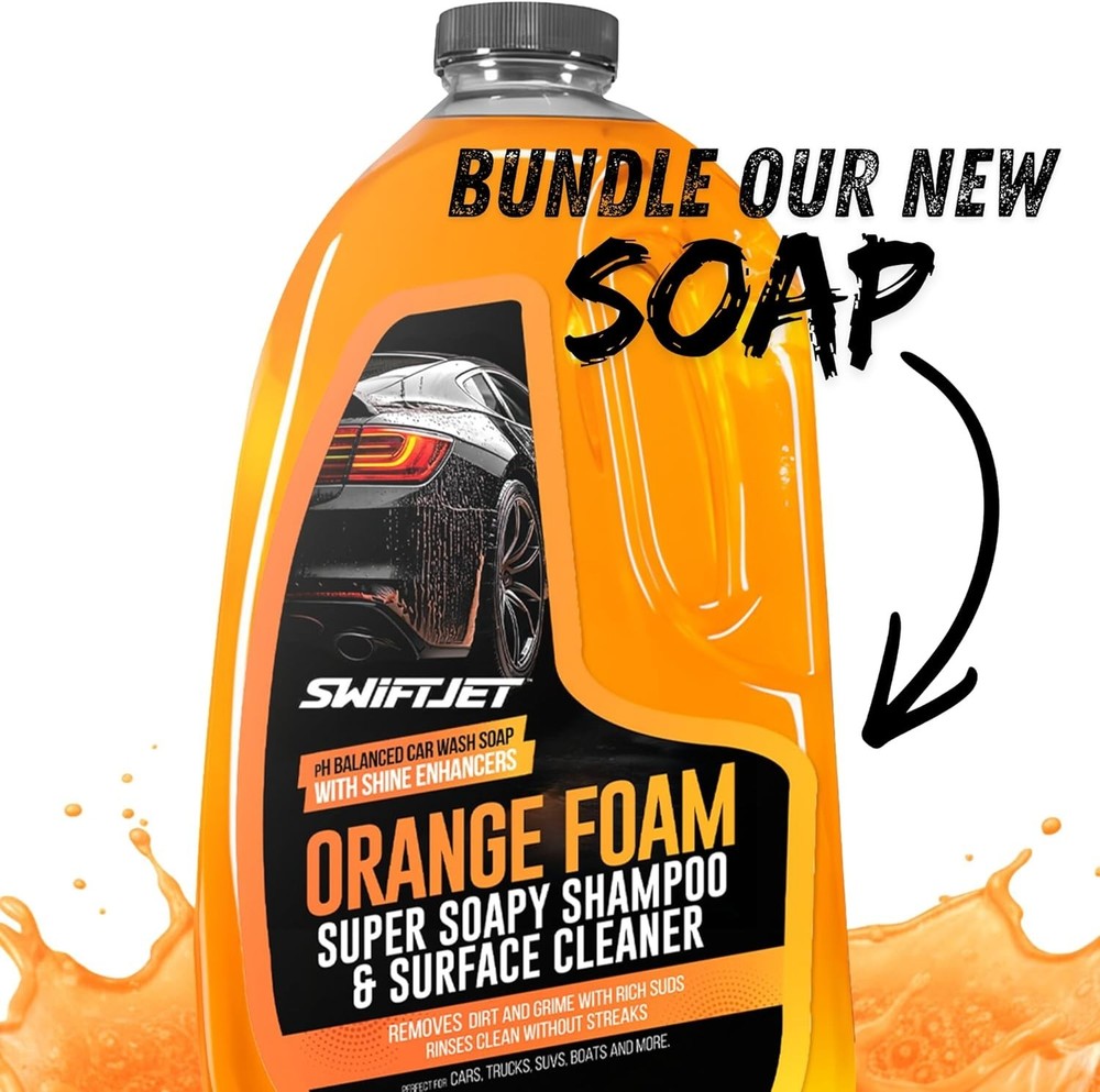 Orange Foam Cannon with Microfiber Mitt