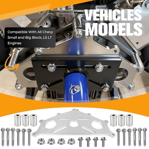 Engine Stand Adapter Plate Compatible with Chevy LS1 LS2 LS3 LS6 Duramax Silver