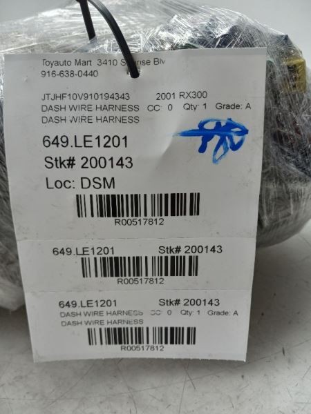 01 LEXUS RX300 DASH WIRE HARNESS