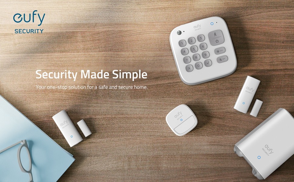 eufy 5-Pcs Wireless Alarm System Smart Home Security Kit Motion Sensor with App