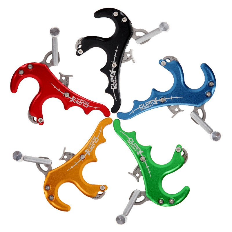 Archery 4 Finger Compound Bow Release Aid Adjustable Thumb Release Trigger
