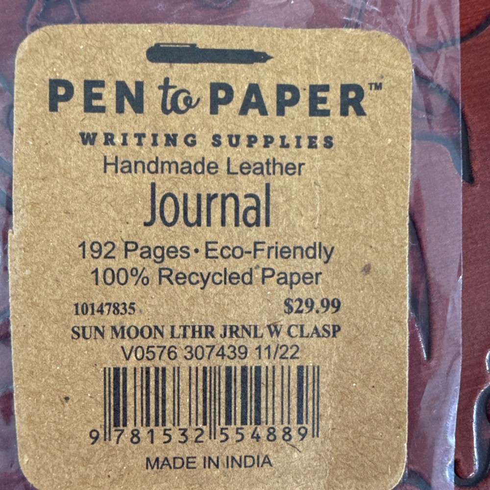 Sun Moon Leather Journal - NEW