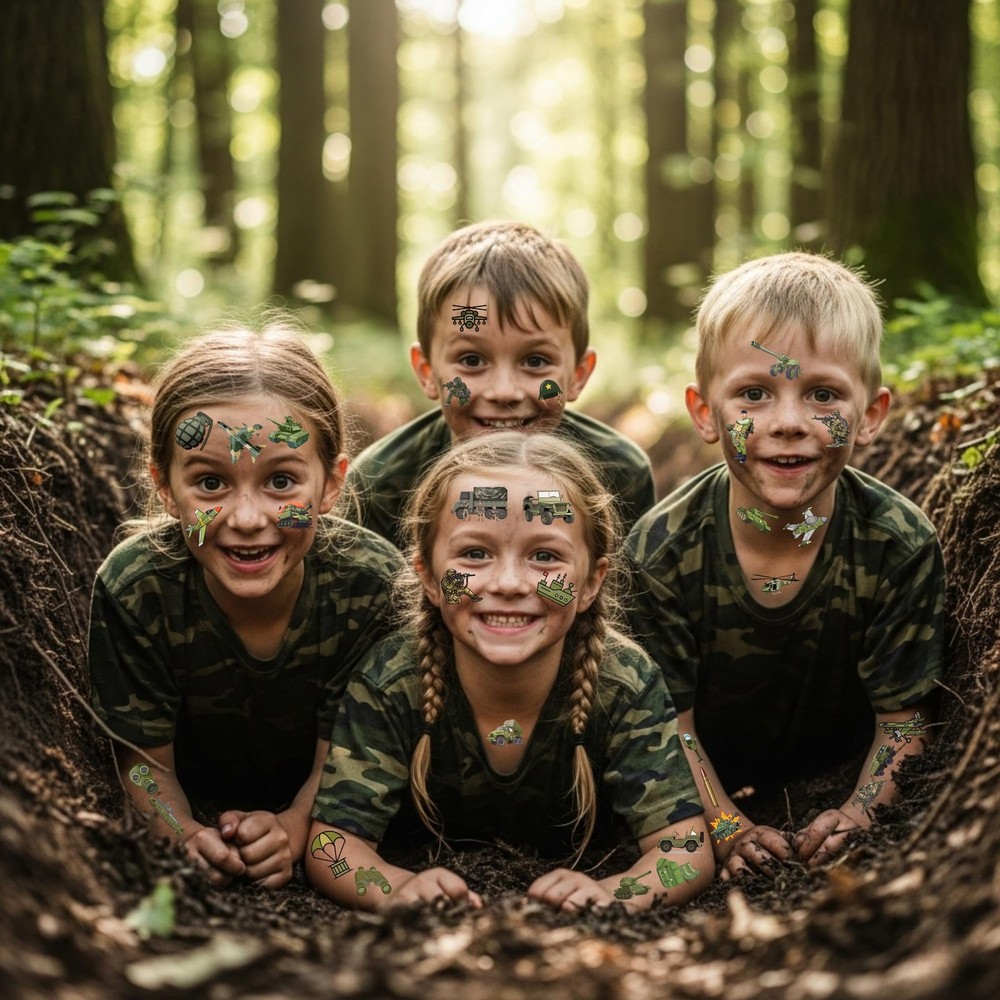 Army Temporary Tattoos - Birthday Decorations Medium,